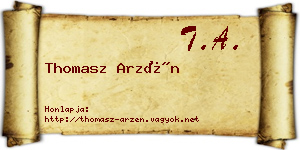 Thomasz Arzén névjegykártya